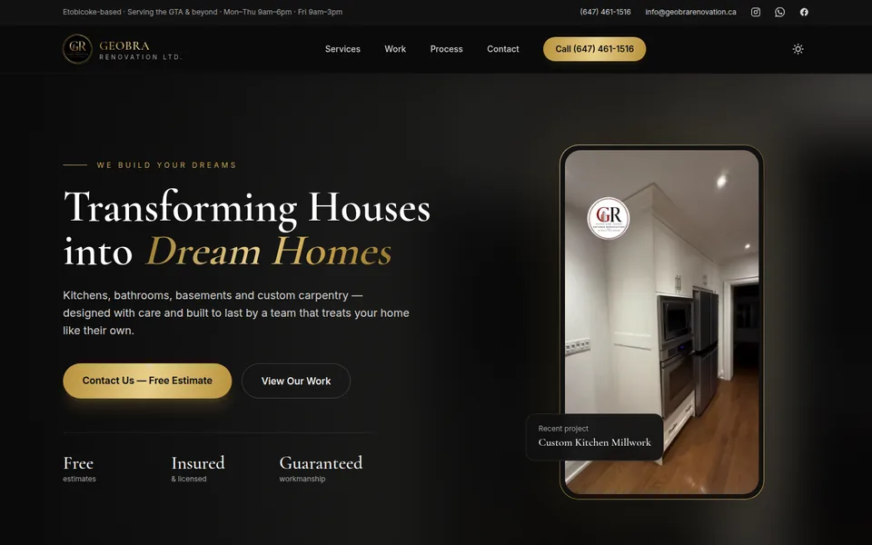 Geobra Renovation homepage